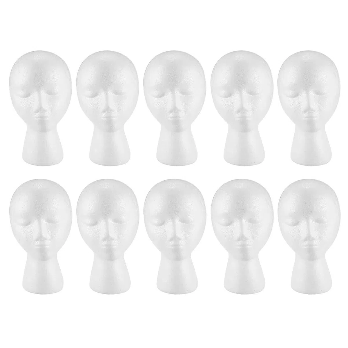 10 x Schiuma di Polistirolo Schiuma Manichino Parrucca Testa Display Parrucca Titolare Schiuma Testa