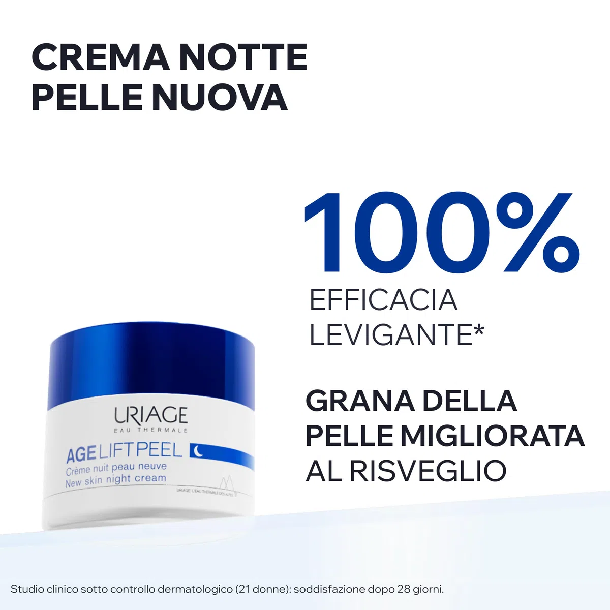 Uriage Age Lift Peel crema notte trattamento viso anti-età con 3,6% AHA e acido ialuronico - Leviga, rimpolpa e rassoda la pelle - Texture ricca e cremosa - Adatto a pelle sensibile - 50ml