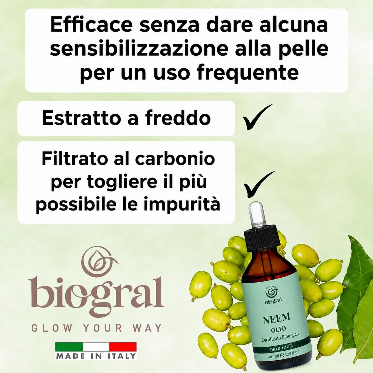 Olio di Neem per Persone 1 Litro per Pelle, Capelli e Unghie Olio di Neem Puro Spremuto a Freddo e Filtrato al Carbonio Certificato ECOCERT e BIOCERTITALIA Argan Italia