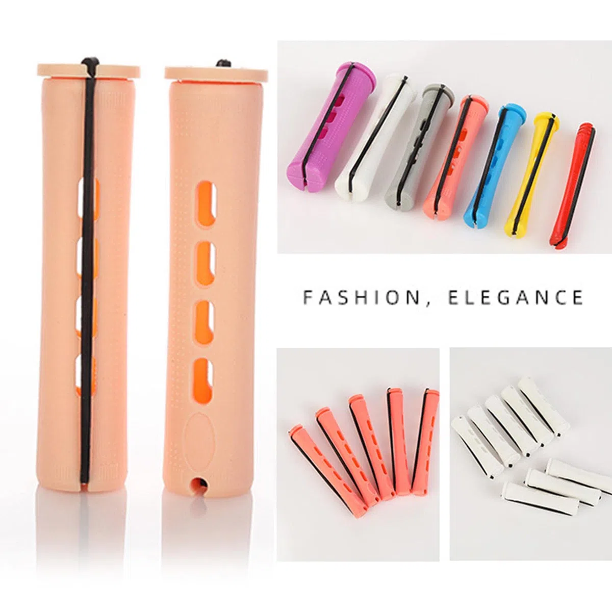 Perm Rods Capelli Ricci Senza Calore Lungo Short Hair y Wavy Rod Perm Bigodini Kit, 12 pezzi 3,5 cm
