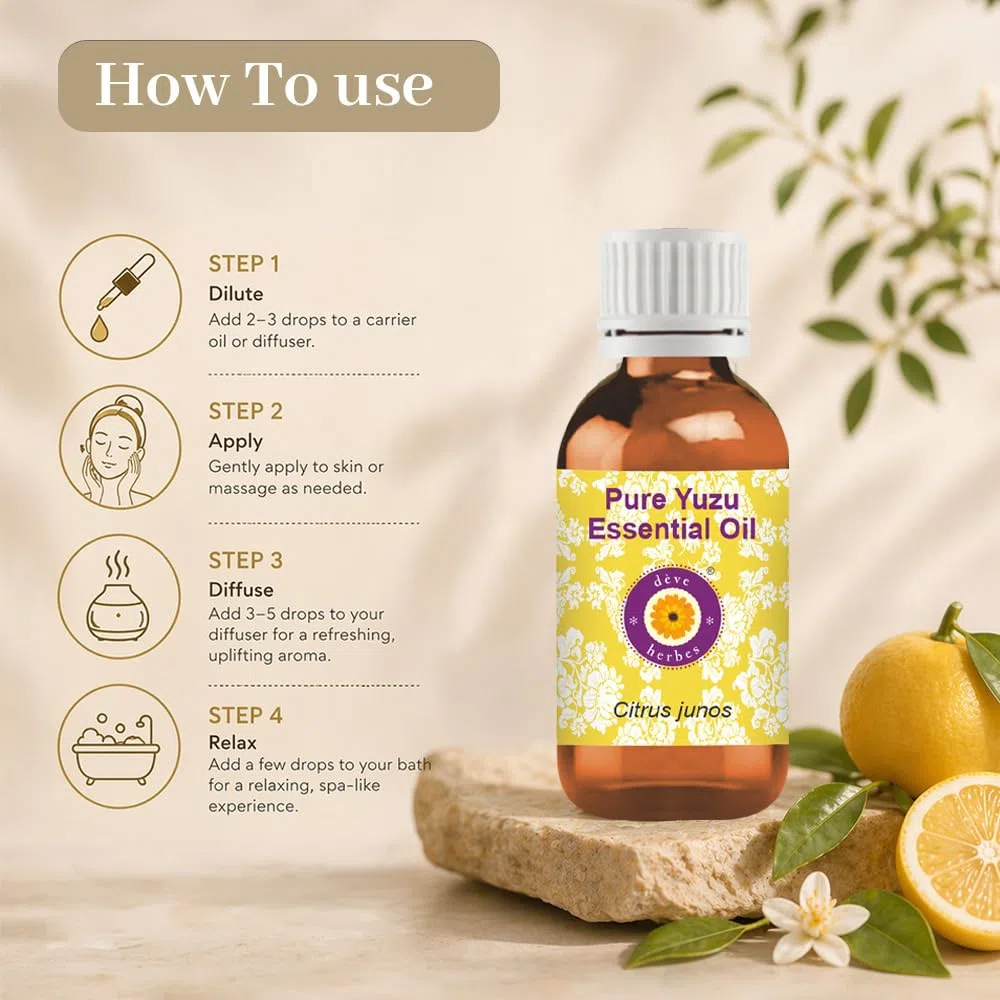 dève herbes Olio puro di Yuzu (Citrus Junos), grado terapeutico naturale 10 ml (9,4 g)