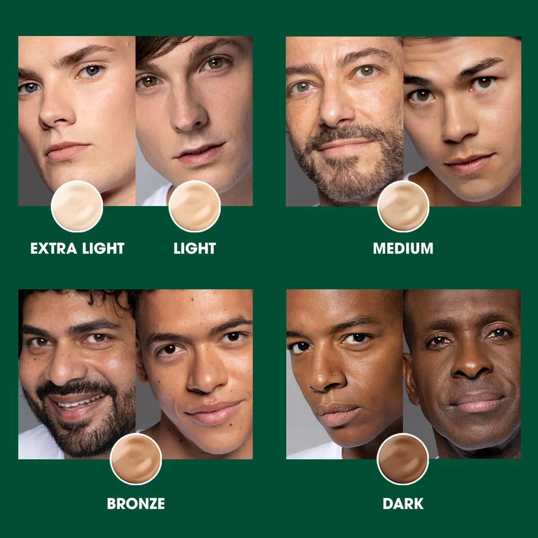 Shakeup Cosmetics - Crema idratante colorata da uomo, SPF25, idratazione 24 h, finish opaco, facile applicazione, vegana, 50 ml (Extra Light)