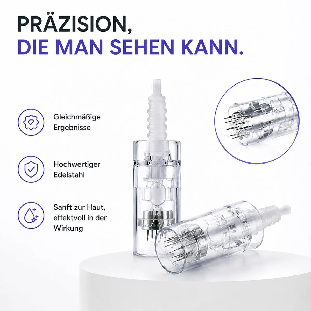 Microneedling - Testine di ricambio per Dermapen con porta a baionetta da 9 a Nano, quantità: 20 pezzi, tipi: 24 pin