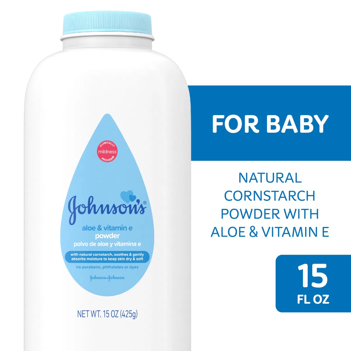 Johnson's Pasta di mais baby puro in polvere con aloe e vitamina E 425 ml