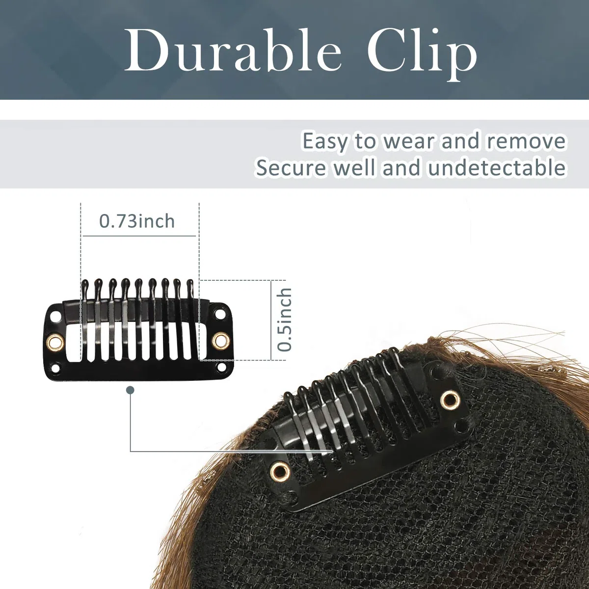 BARSDAR Frangia Clip Capelli Veri, 100% Naturali Frangetta Air Bangs French Bangs Frangia Extension Clip Capelli Veri Cura Capelli Donna lavabile/tingibile