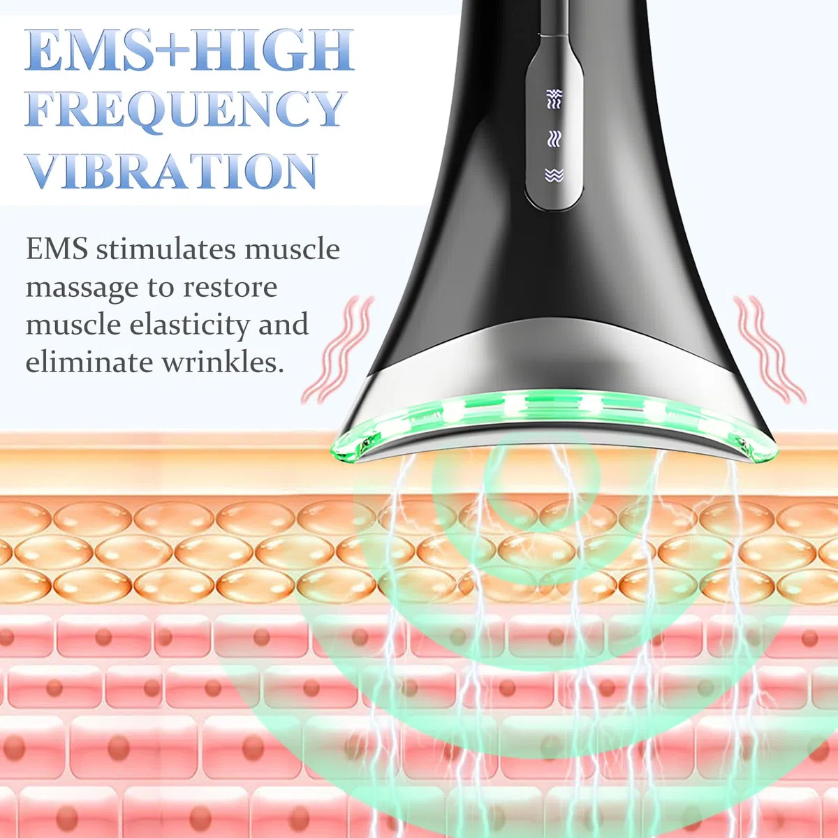 Anluomania Massaggiatore Viso Lifting, Dispositivo di Bellezza Antirughe, Face Massager, 3 Modalità, 45℃ Terapia del Caldo, Massaggio Viso EMS Gua Sha Rassodante Viso e Collo
