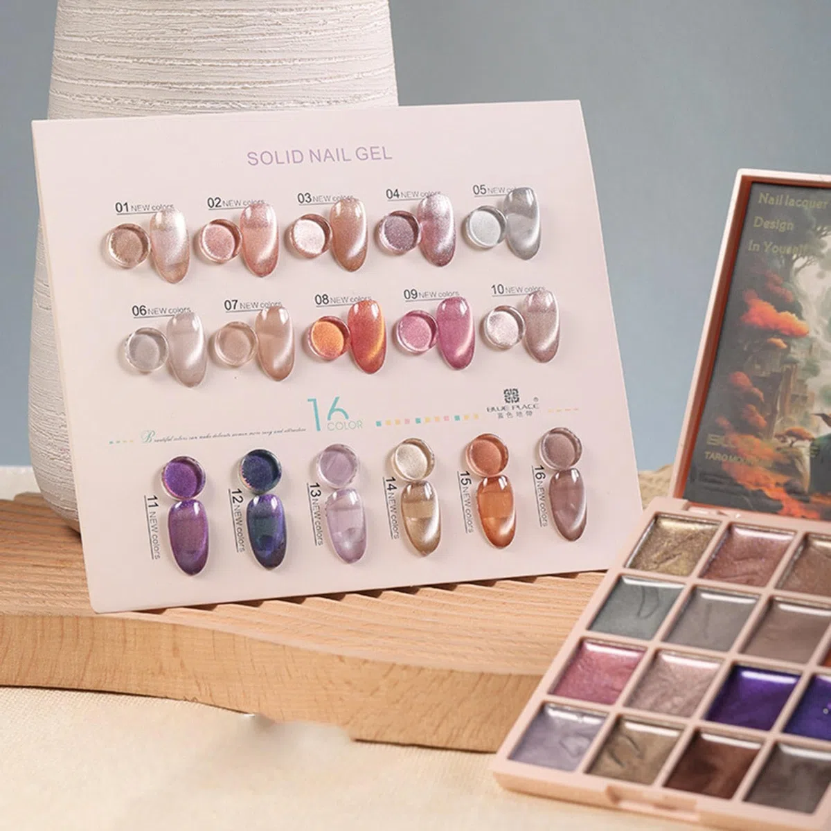 Solid Gel Nail Polish Palette, Gel Nail Palette, 16 Colors Nail Gel Palette, Magnetic Gel Nail Polish, Gel Nail Polish for, Nail Gel Painting Palette, Gel for Nail Design, Gel
