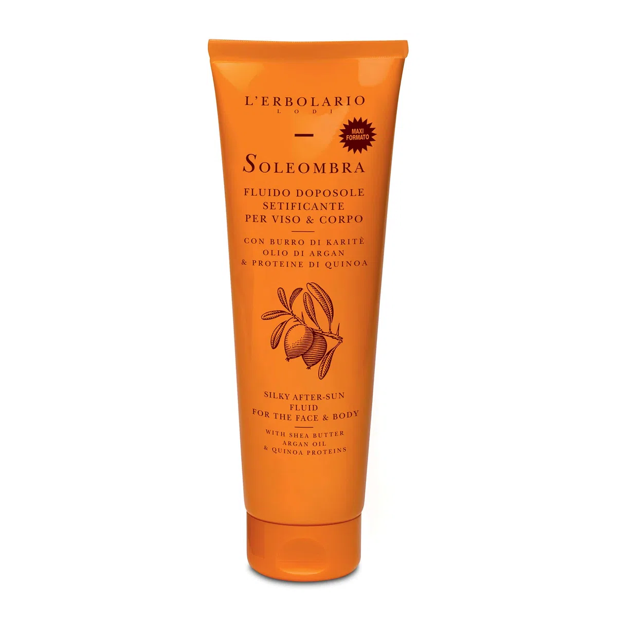 L'Erbolario, Fluido Doposole Soleombra con Burro di Karité, Olio di Argan e Proteine di Quinoa, 300 ml