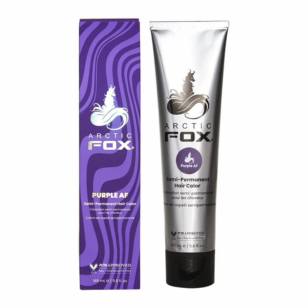 ARCTIC FOX 100% Vegan & Cruelty Free Vibrant Semi Permanent Hair Colour Dye - Purple AF 165 ml e