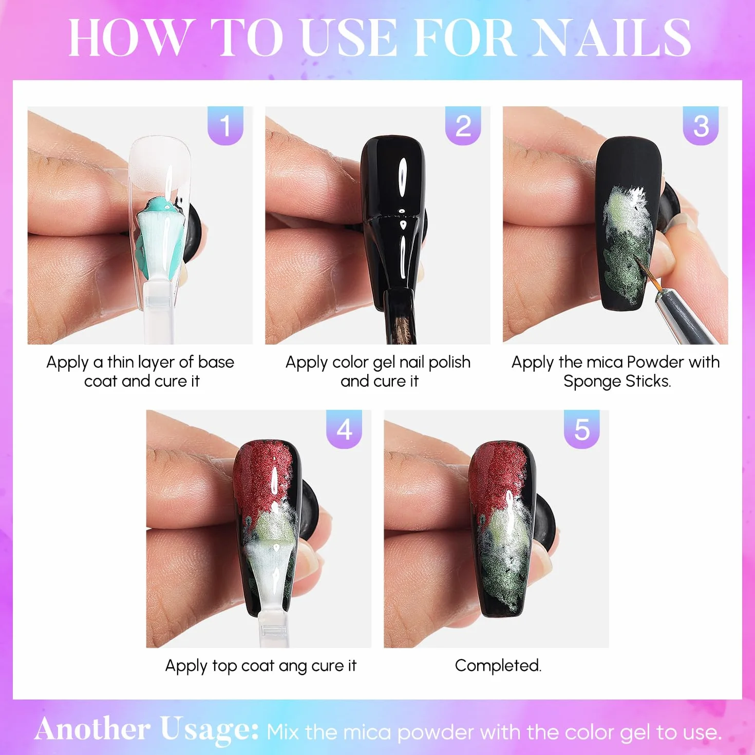 AIMEILI Polvere, 24 Colori Resina Epossidica Colore Madreperla Neon Pigmento Polvere per Versare Nail Art Gel Smalto Pittura