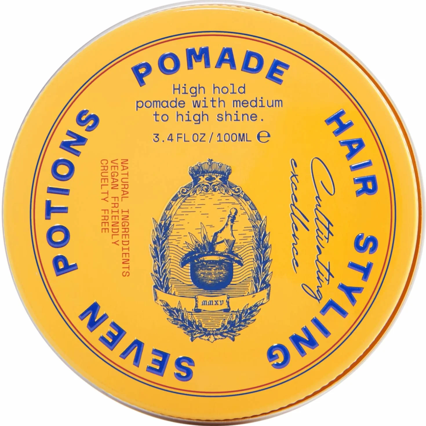 Seven Potions Pasta per Capelli da Uomo - Pomata per Capelli Brillante a Base d'Acqua - Tenuta Forte - Naturale, Vegana e Cruelty Free (100ml)