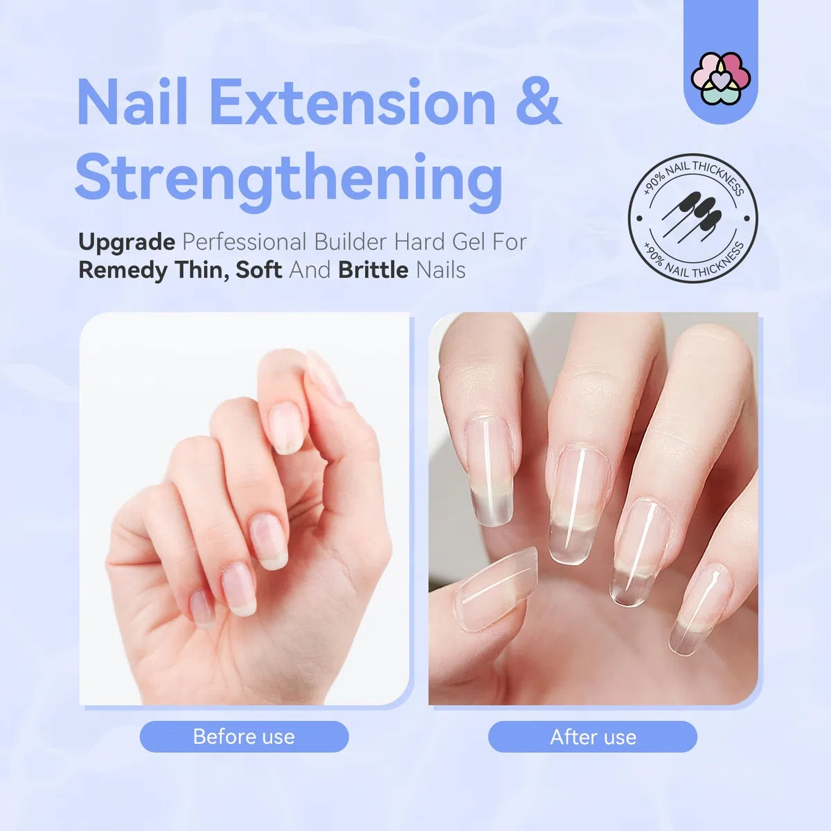 Saviland 60g Ricostruzione Unghie Gel, Builder Nail Gel per Extension, Restauro e Nail Art, Ricostruzione Unghie Kit con 100 Forme Unghie Finte e Pennello, Lunga Durata, Trasparente