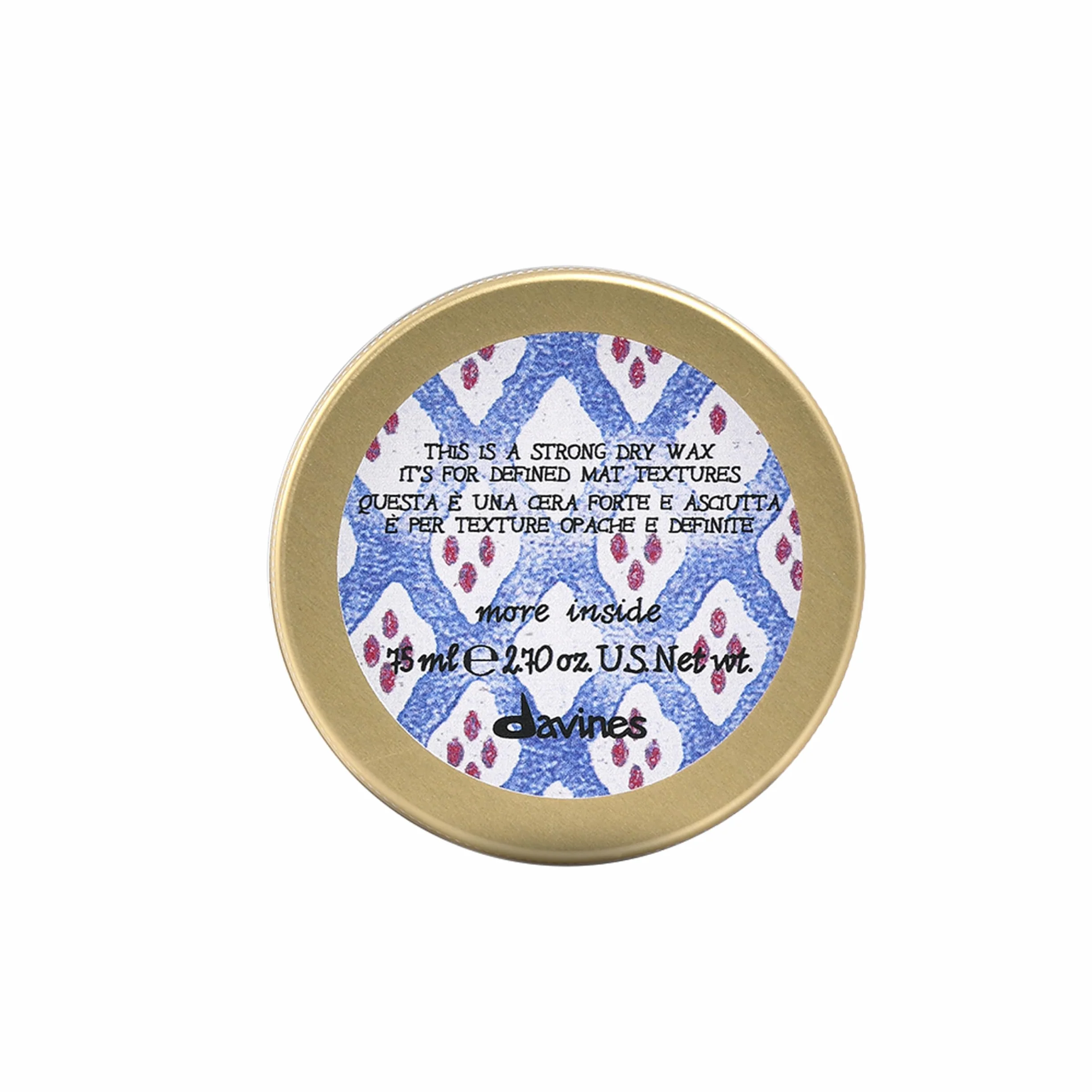 Davines MORE INSIDE Questa è una Cera Forte Asciutta - Cera effetto opaco - Tenuta extra forte - 75 ml
