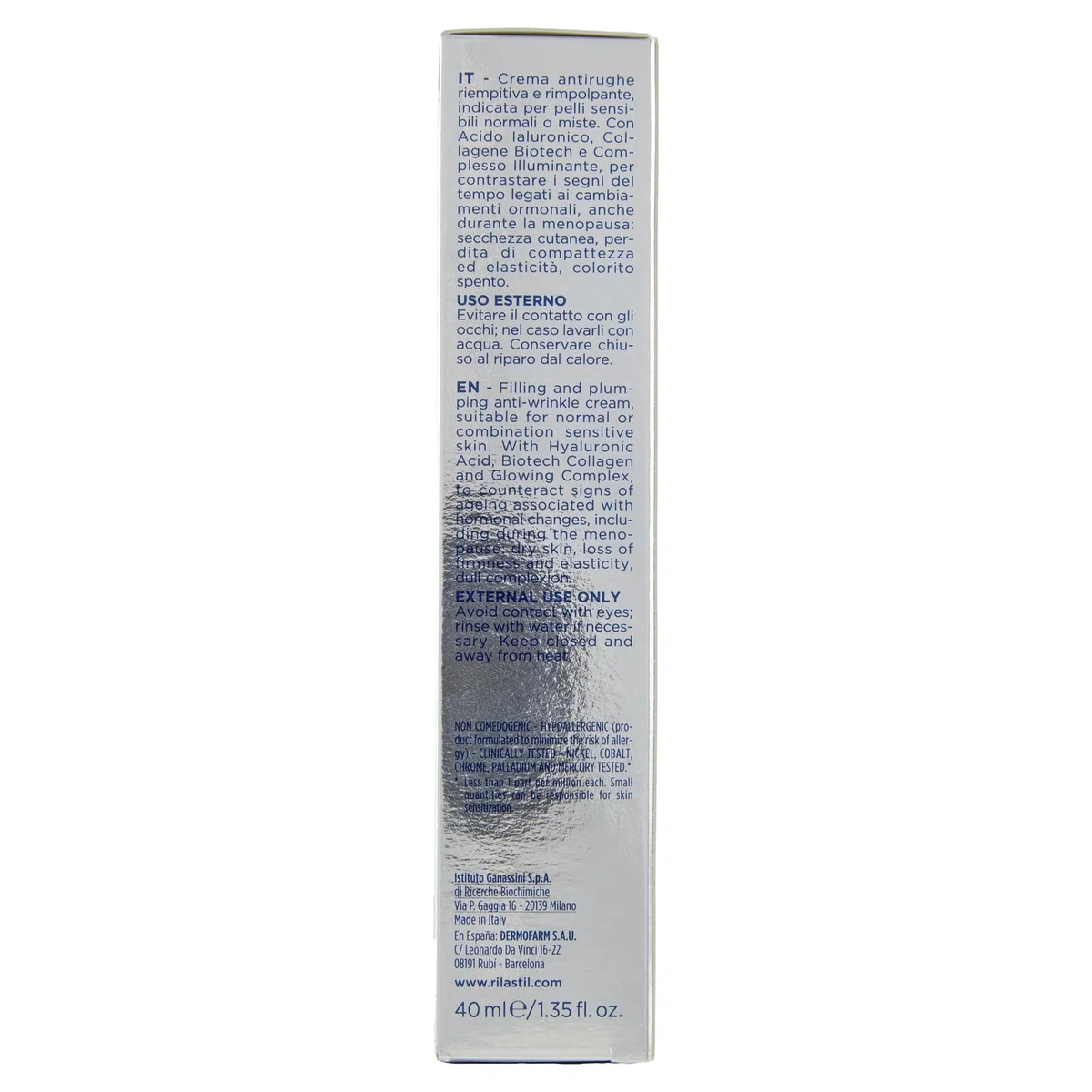 Rilastil Progression(+) Crema Antirughe Riempitiva e Rimpolpante, Trattamento Rughe Marcate, Antiaging, Rimpolpante per Pelli Mature con Collagen, Acido Ialuronico, Confezione da 40 ml