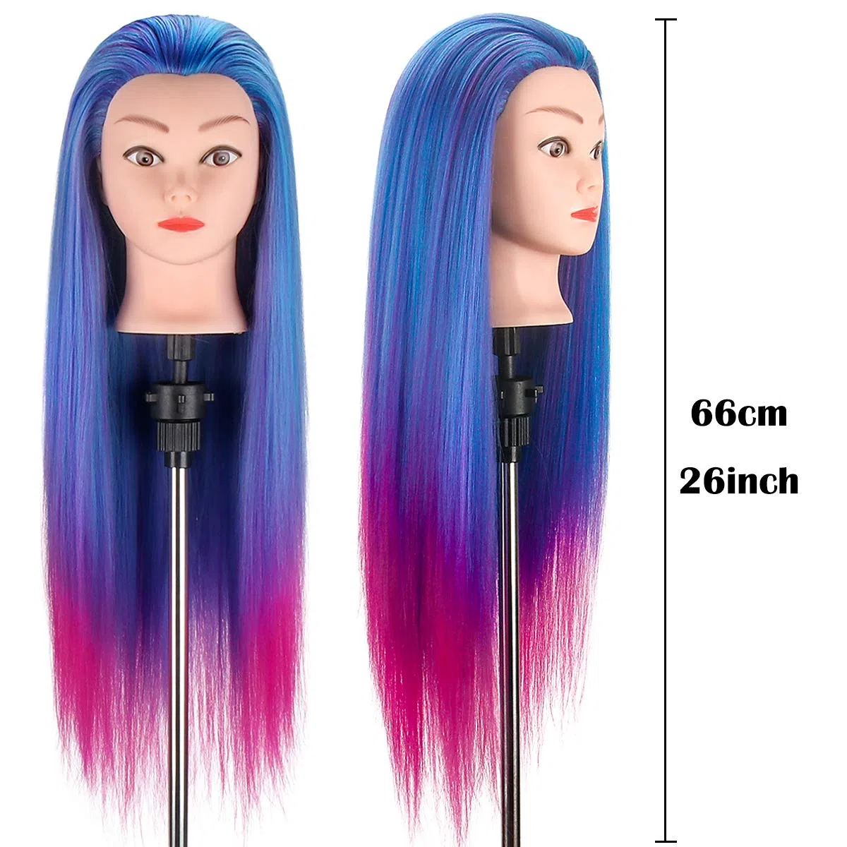 Testa Studio Manichini, TopDirect 26" Capelli Colorati Parrucchiere Cosmetologia Formazione Manichino Pratica Modello con Morsetto & DIY Accessori per Capelli