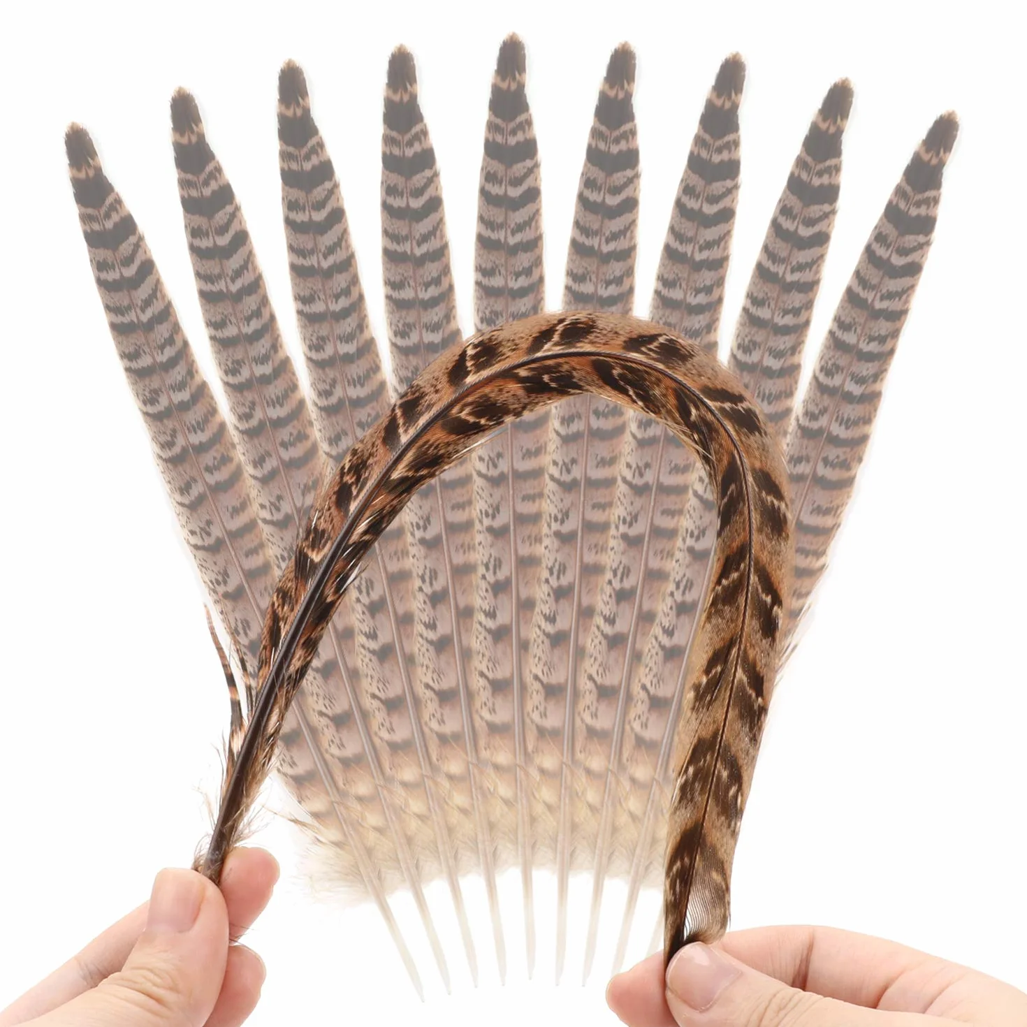 MWOOT 20pcs Piume di Fagiano, Fagiano Piume per Capelli Cappelli Crafts Home Wedding Party 25-30cm Naturale