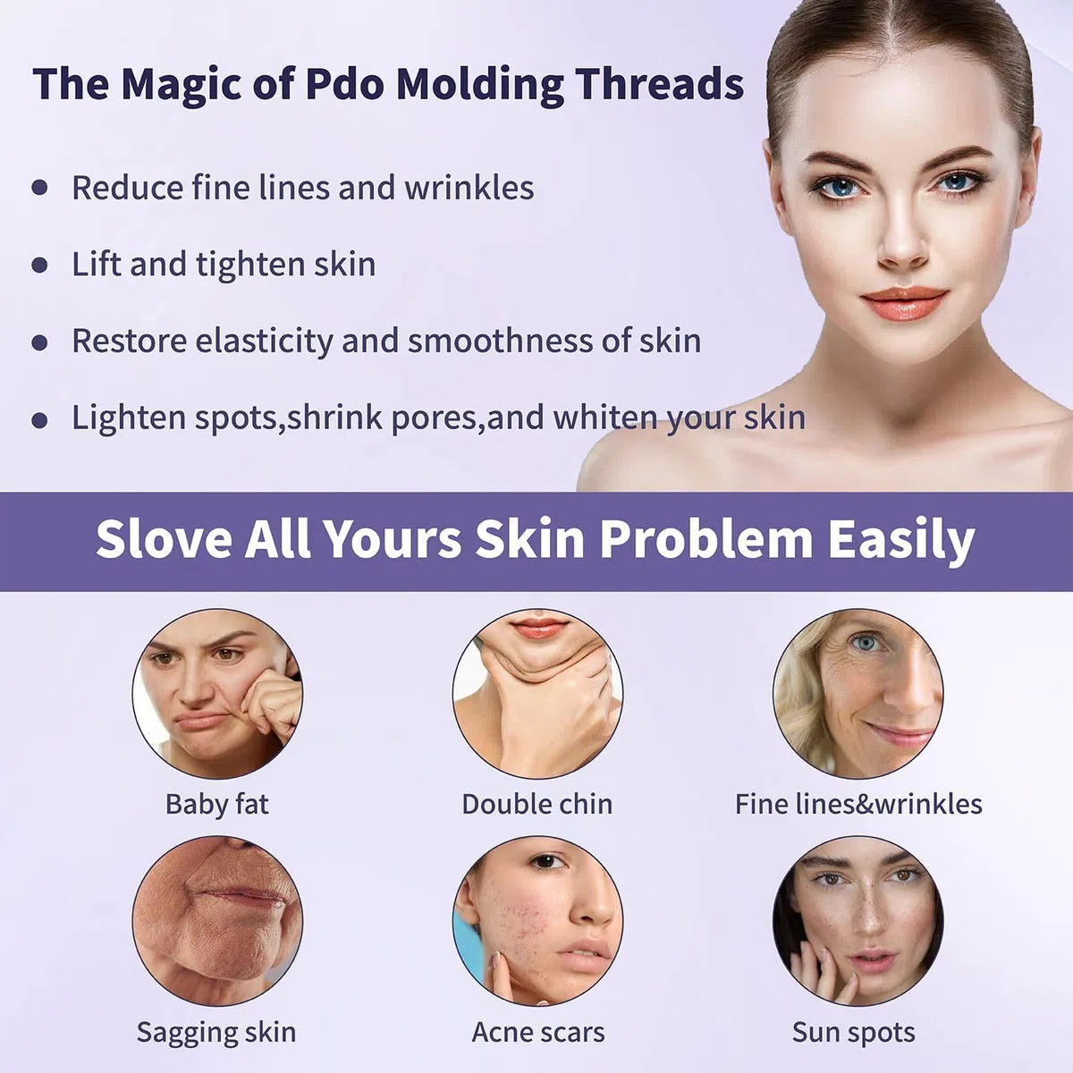 Fili PDO Lifting per viso e corpo rassodante, 30 G25 mm, fili PDO per lifting del viso, 20 pezzi
