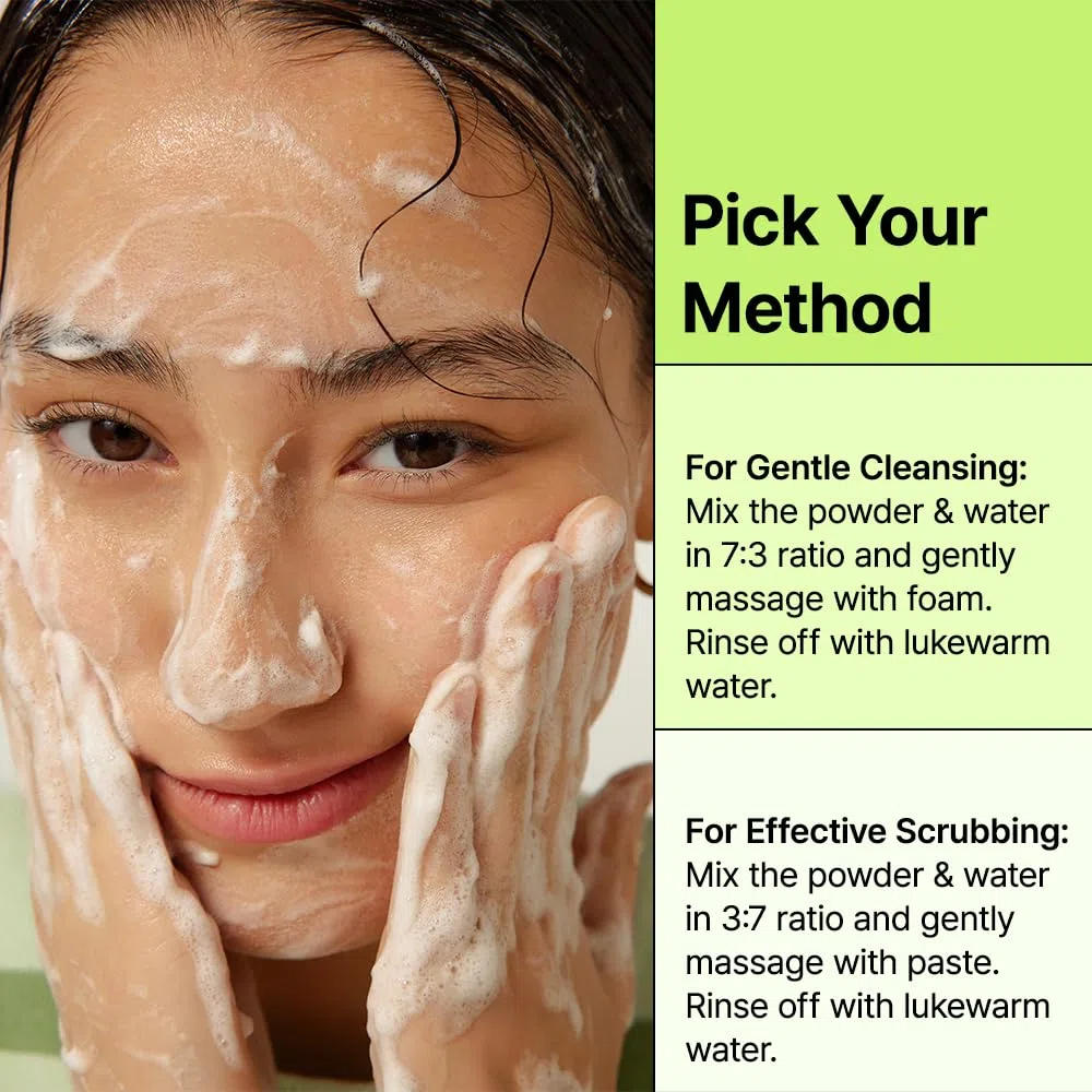 BY WISHTREND Detergente viso in polvere di tè verde ed enzimi, tutto in uno, detergente viso quotidiano idratante ed esfoliante delicato per pori e punti neri (3,88 once (confezione da 1))