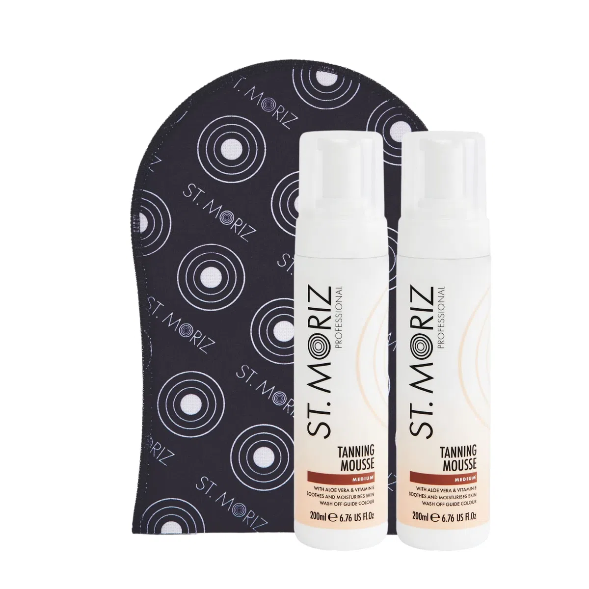 St Moriz Instant Self Tanning Mousse 2 x 200ml - Medium & 1x St. Moriz tanning glove