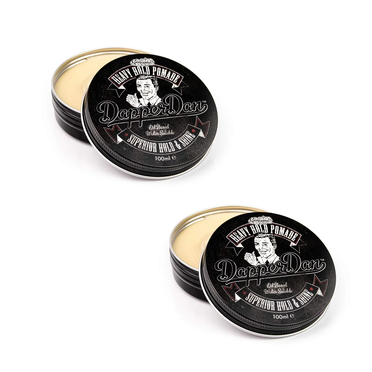 Dapper Dan Pomata Superiore a Tenuta Forte per Uomini, Extra Forte, Alta Lucentezza, Facile da Risciacquare, Liquirizia e Vaniglia, 2 x 100ml
