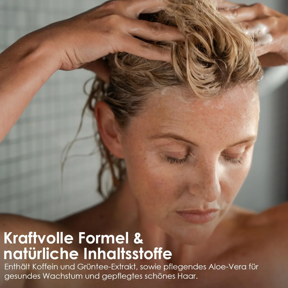 LEON MIGUEL Hair Growth Shampoo – con stimolante caffeina e estratto di tè verde, favorisce la crescita sana dei capelli, anti-perdita di capelli, senza parabeni e silicone, per tutti i tipi di
