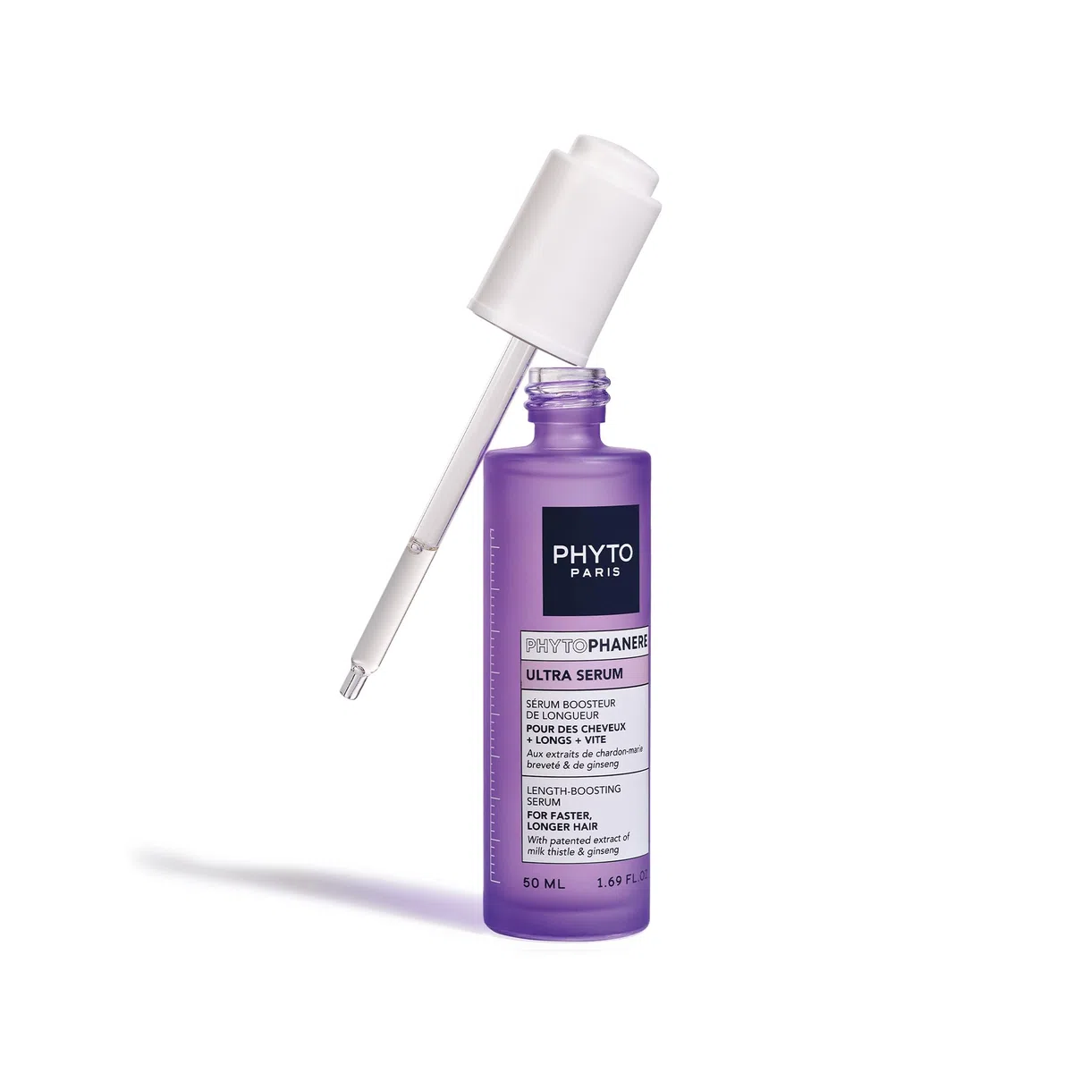 Phyto Paris Phytophanere - Siero Booster di Lunghezza, 90% di capelli più lunghi più velocemente, clinicamente testato, estratti di ginseng, rosmarino, vitamina B6 - Senza siliconi - 50ml