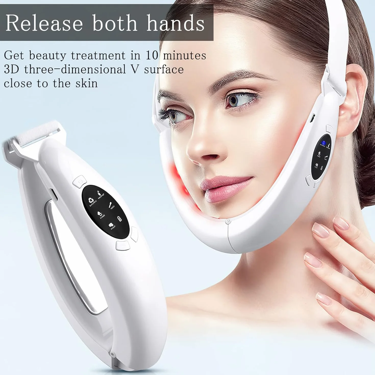 V Face Massaggiatore Viso Antirughe Lifting Tonificante, Elettrica Doppio Mento Riduttore Massaggiatore Viso Lifting per Ridurre il Doppio Mento Massaggiatore Viso Antirughe
