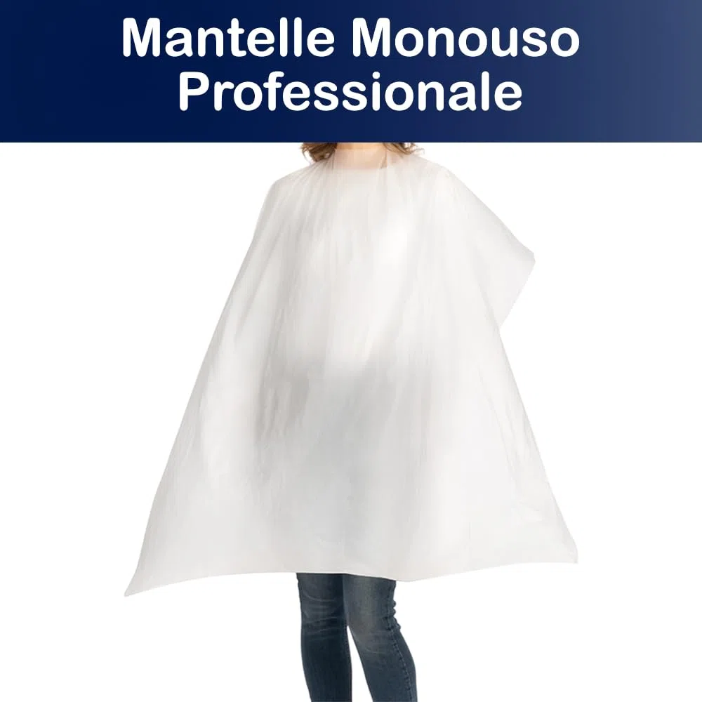 Mantelle Monouso Professionale Per Tintura In Polietilene per taglio capelli impermeabile Misura 85x110 cm