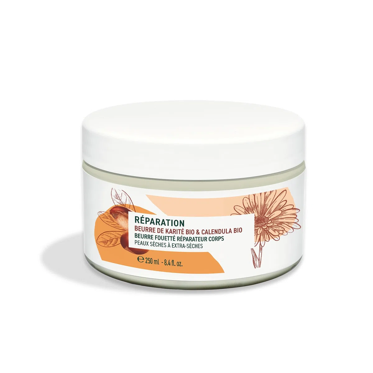 Yves Rocher Burro Whipped Body Repair da 250 ml, per pelli curate e nutrite, burro per il corpo di riparazione per pelli secche ed extra secche