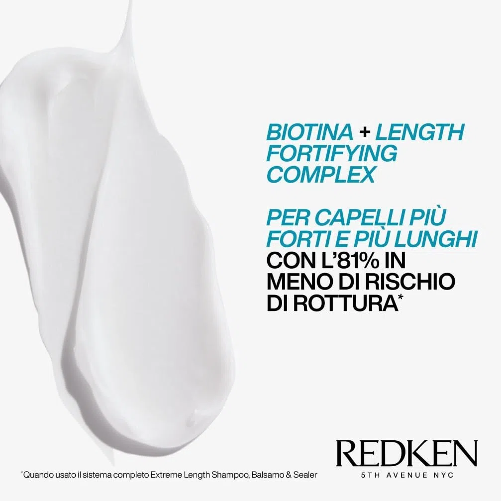 Redken | Balsamo professionale Extreme Length, Fortificante per capelli danneggiati, 300 ml