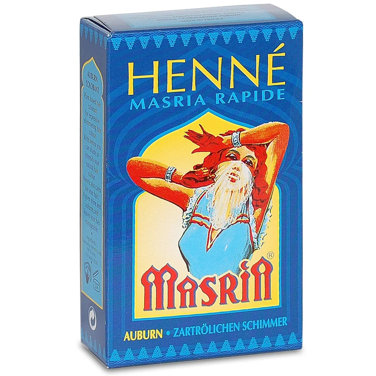 3x Henne MASRIA - Henne rapido AUBURN (Ramato) - 90 g - Hennè, tinte e colorante per capelli a base Vegetale