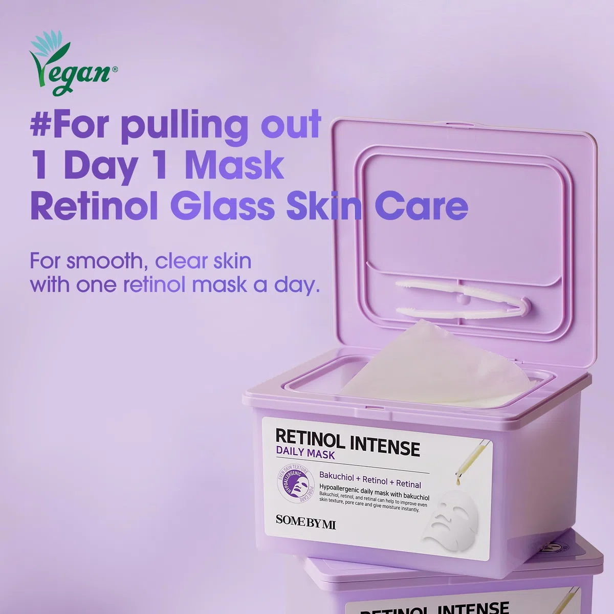 SOME BY MI Retinol Intense Daily Mask – 30 maschere, 11,8 oz – Maschera al retinolo per la routine glass skin – Migliora texture, elasticità e segni dell’invecchiamento – Skincare coreana