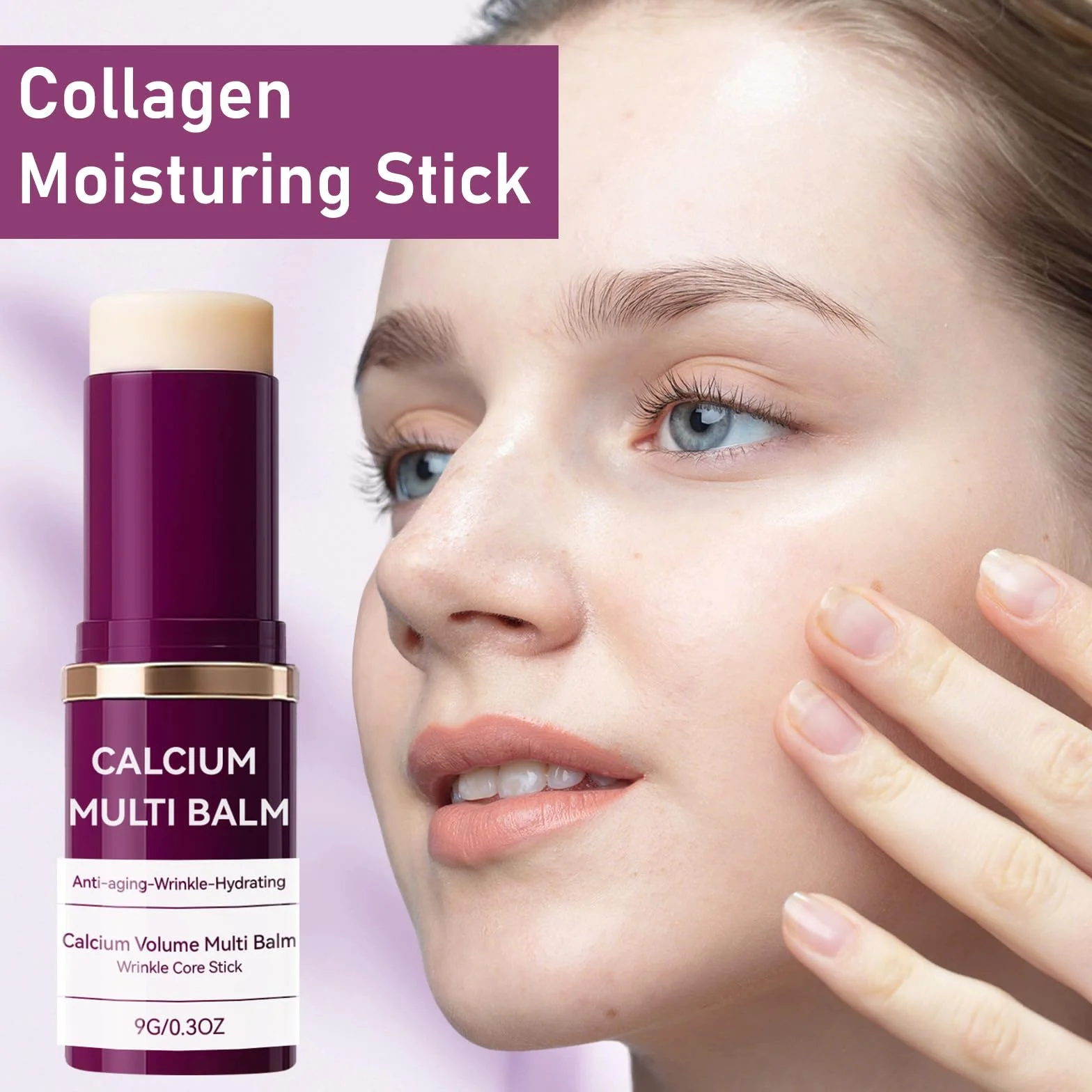 Calcium Multi Balm,Anti-Aging Wrinkle Core Stick,Collagen Moisturizing Stick,Hydrating Calcium Volume Multi Balm – Adatto per il collo degli occhi, Portable Daily Use Wrinkle Reducing Balm (5 pezzi)