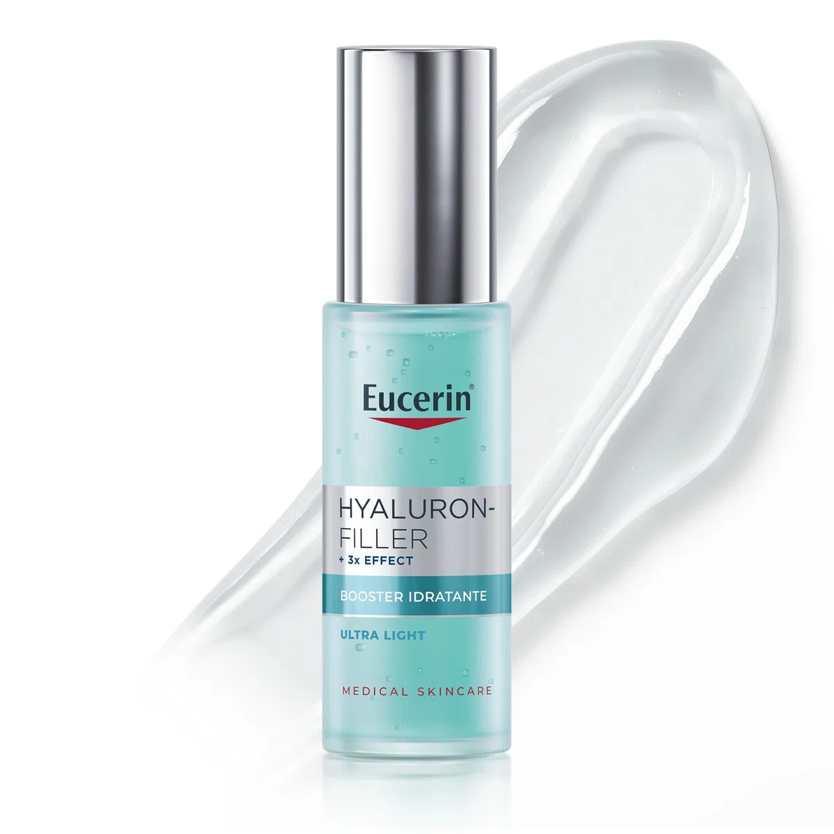Eucerin Hyaluron-Filler Booster Idratante 30 ml, Siero idratante viso ultra leggero e rinfrescante, Siero viso Acido Ialuronico e Glicerina, Formula in gel-crema per tutti i tipi di pelle