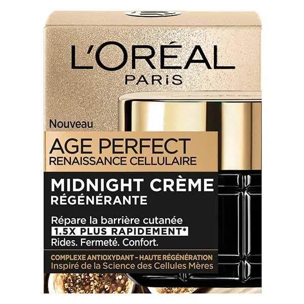 L'Oréal Paris Age Perfect Rinascimento Cellulare Crema Notturna Anti-Age, Antirughe, Fermezza, Comfort
