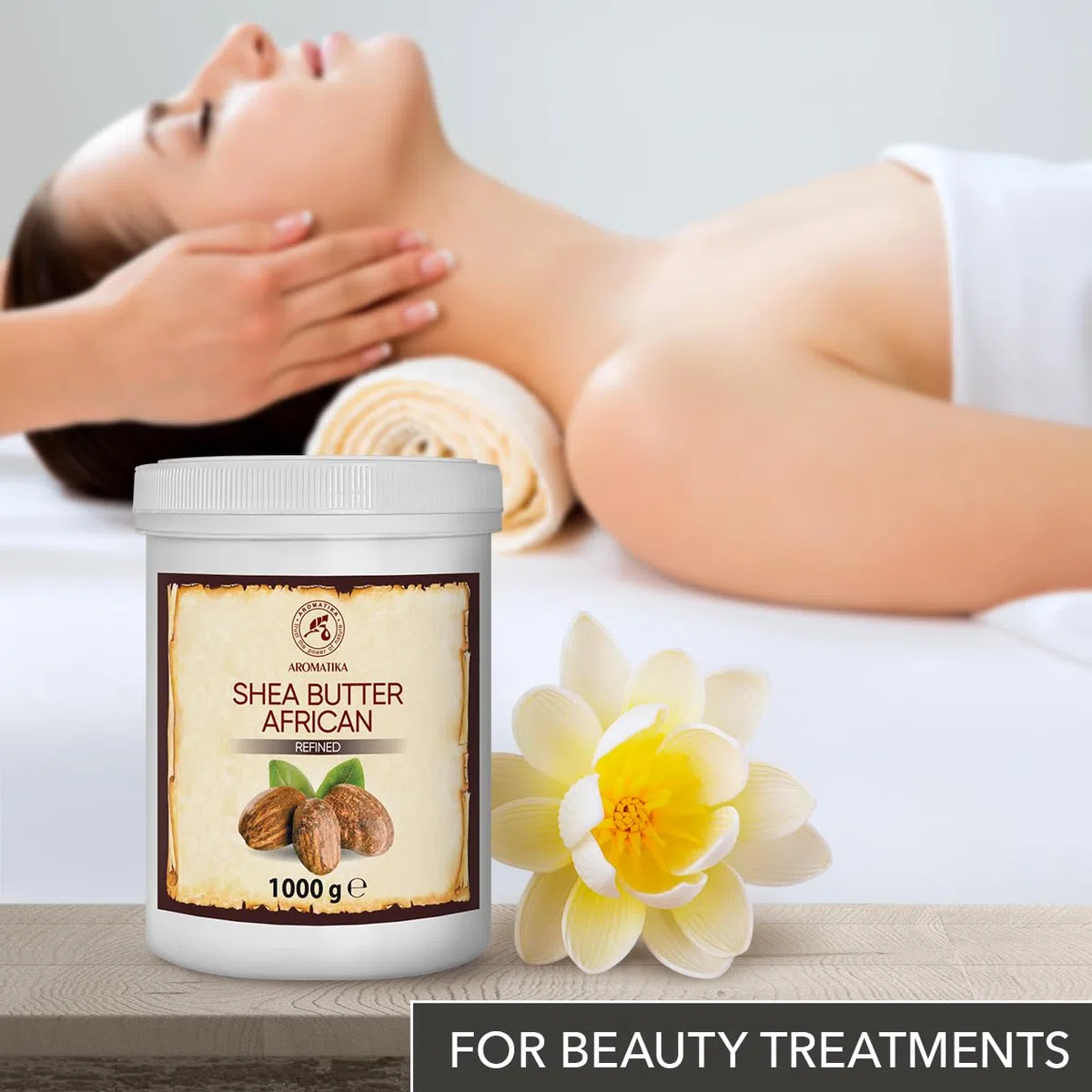 Burro di Karité 1000g - Pure & Naturale - Butyrospermum Parkii - Sheabutter - Olio per Corpo - Capelli - Ideale per Pelle - Unghie - Labbra - Capelli - Viso e Corpo