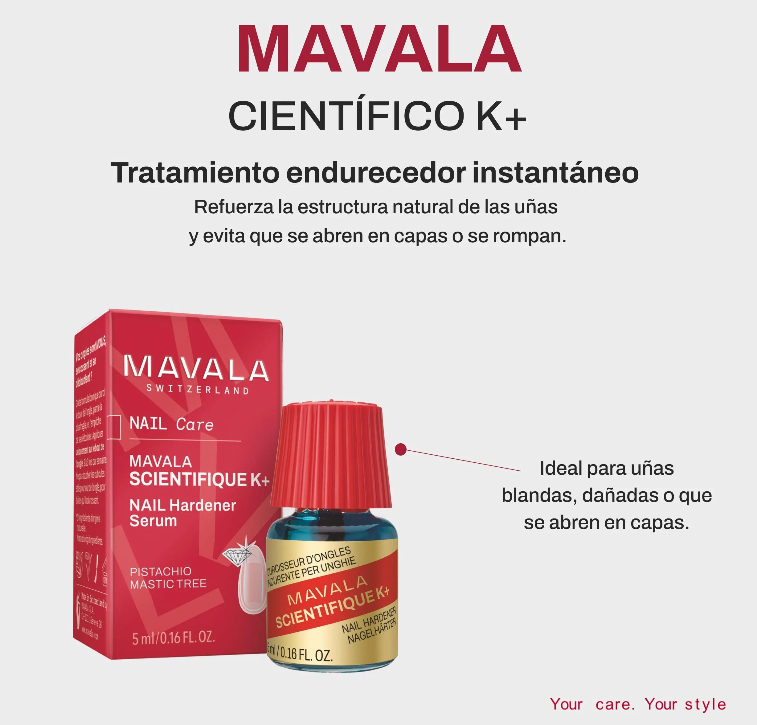 MAVALA Gel Científico K + Pro Keratin Endurecedor Uñas, 5 ml