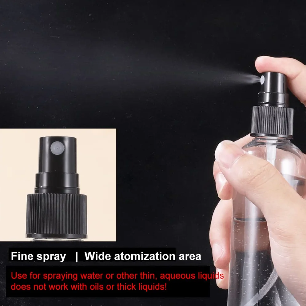 24 Pezzi Nero 100 ml Bottiglie Spray con Testa di Spruzzo Nera,Bottigliette Spray Vuote Set in Plastica, Flaconi Spray da Viaggio, Aereo Contenitori da Viaggio per Cosmetici