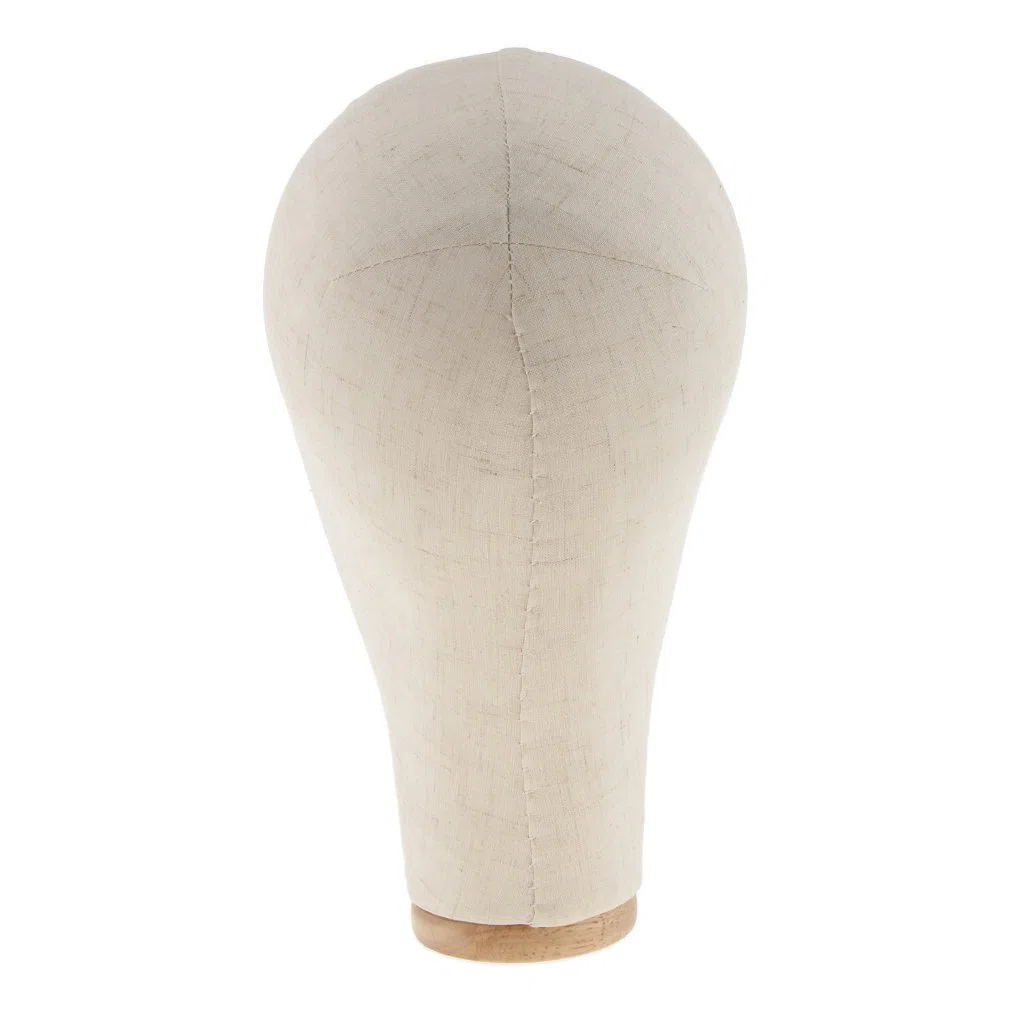 Espositore per Cappelli Da 21 Pollici con Testa di Manichino in Tela Professionale per Parrucca Nero/Beige - Beige