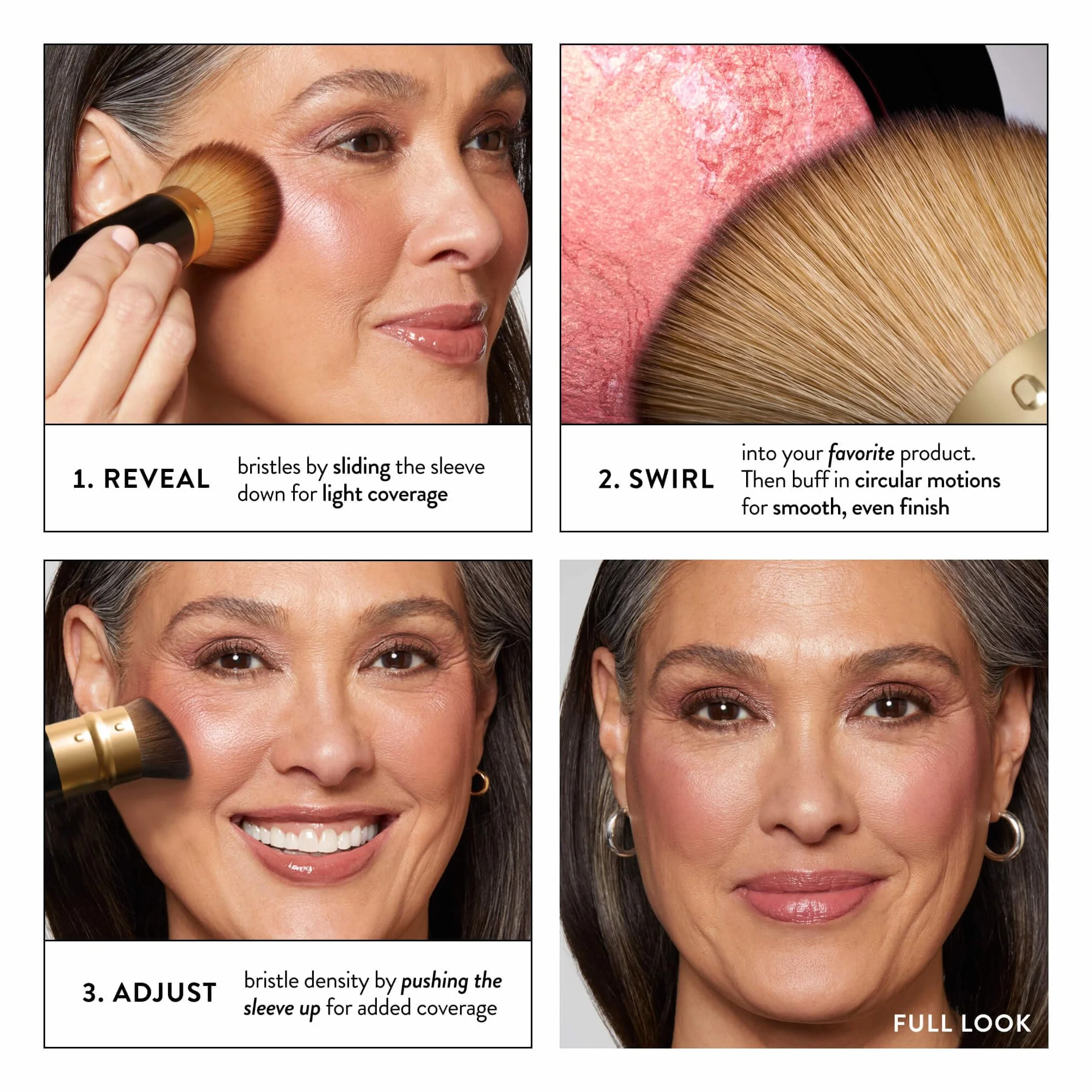 LAURA GELLER NEW YORK Pennello Kabuki Angolato Retrattile – Pennello Fondotinta e Contouring, per Polveri, Liquidi e Creme – Setole Ultra Morbide, Vegane, Ideale per i Viaggi