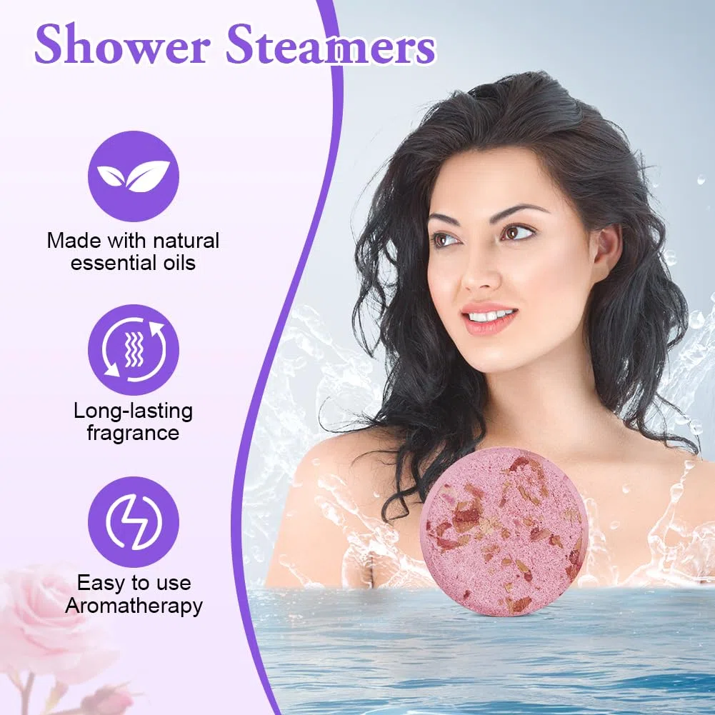 Bombe da Bagno, 12 pcs Set di Sali da Bagno, Shower Bomb Con Oli Essenziali Naturali, Aromaterapia Bombe da Doccia, Profumo Floreale Bath Bomb, Adatto Ragazza Donna Bambini(A)