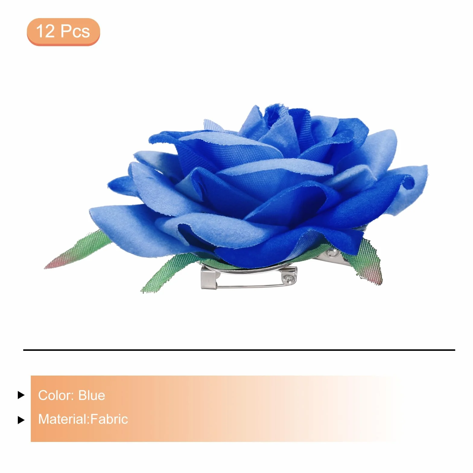 QUARKZMAN 12pz Mollette per Capelli a Forma di Fiori Rosa 3 Pollici Mollette Capelli a Forma di Fiore Spilla Capelli per Donne Accessori Capelli Blu