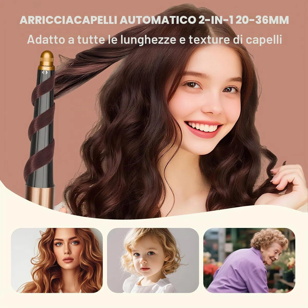 Accessorio Riccioli Conici per Dyson Airwrap, 20-36 mm, Dorata | Compatibile con HS01/HS05/HS08, Ferro Conico Capelli