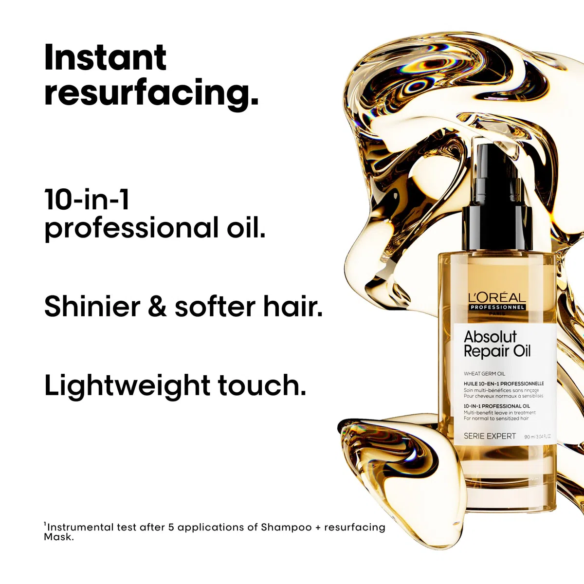 L'Oréal Professionnel Paris | Olio 10 in 1 multiuso per capelli secchi e danneggiati Absolut Repair Serie Expert, Formula ristrutturante, 90 ml