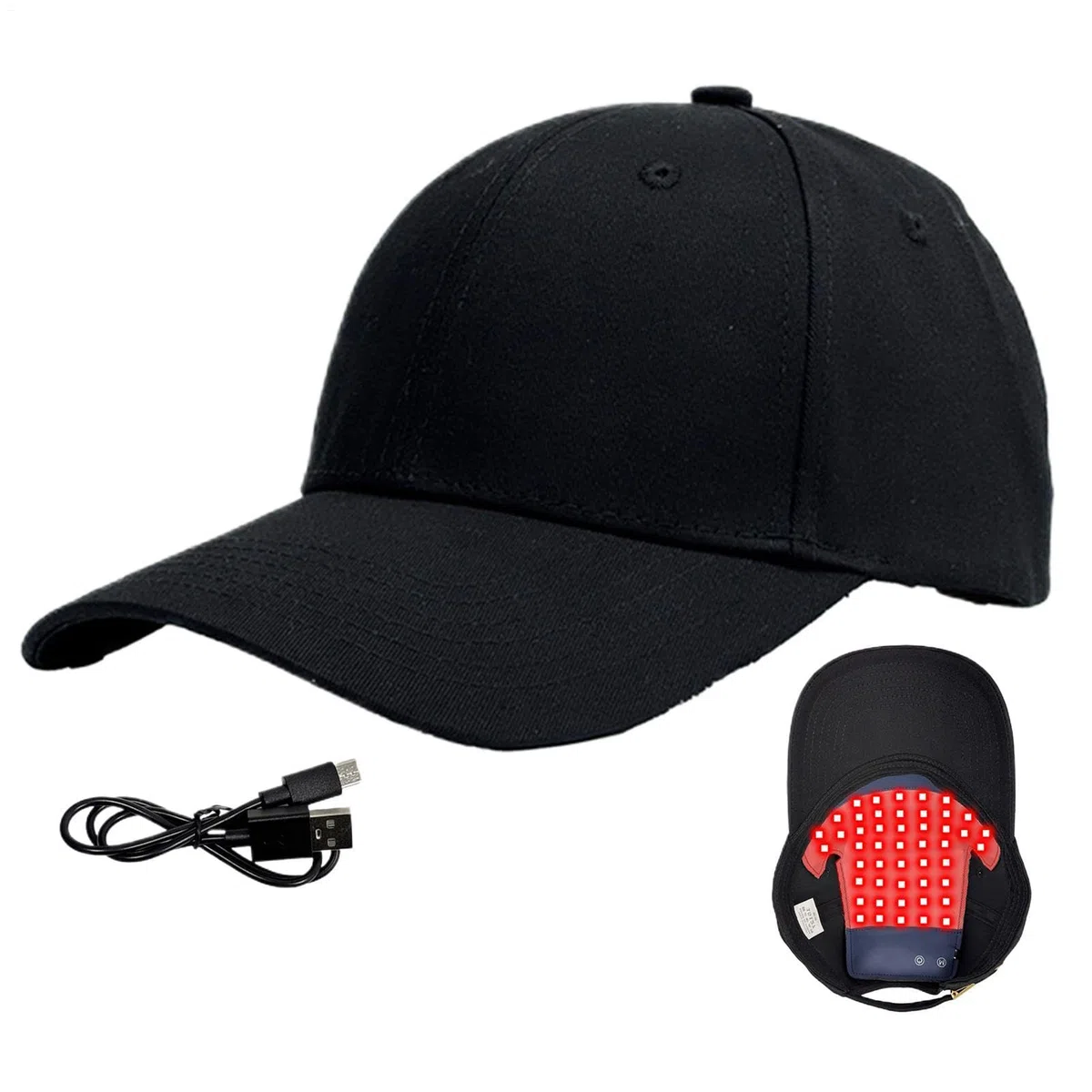 Cuffia per la crescita dei capelli con luce rossa, 450 nm/660 nm, cappello lenitivo per la cura del cuoio capelluto professionale, dispositivo di stimolazione del cuoio capelluto per diradare i