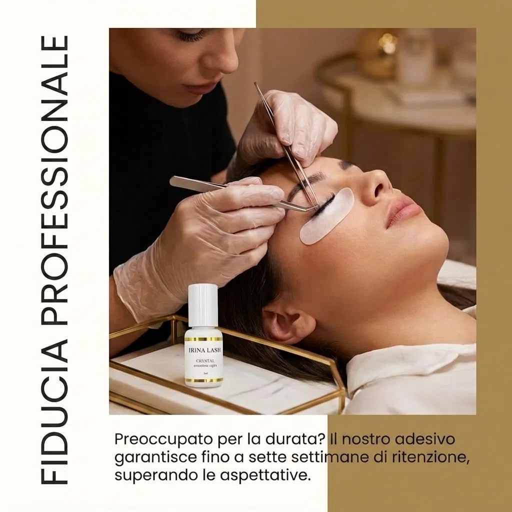Colla per ciglia Extension, Volume Crystal, Registrazione sanitaria, Asciugatura rapida in 1 secondo, incollatura in 7 sec, 5 ml nero per extension - Irina Lash