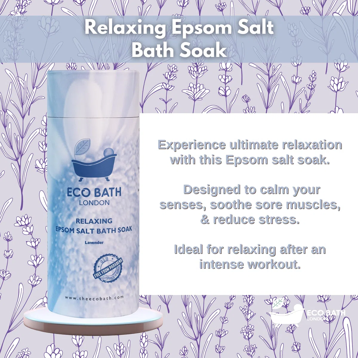 Eco Bath Relaxing Epsom Salt Bath Soak - Tube 1000g