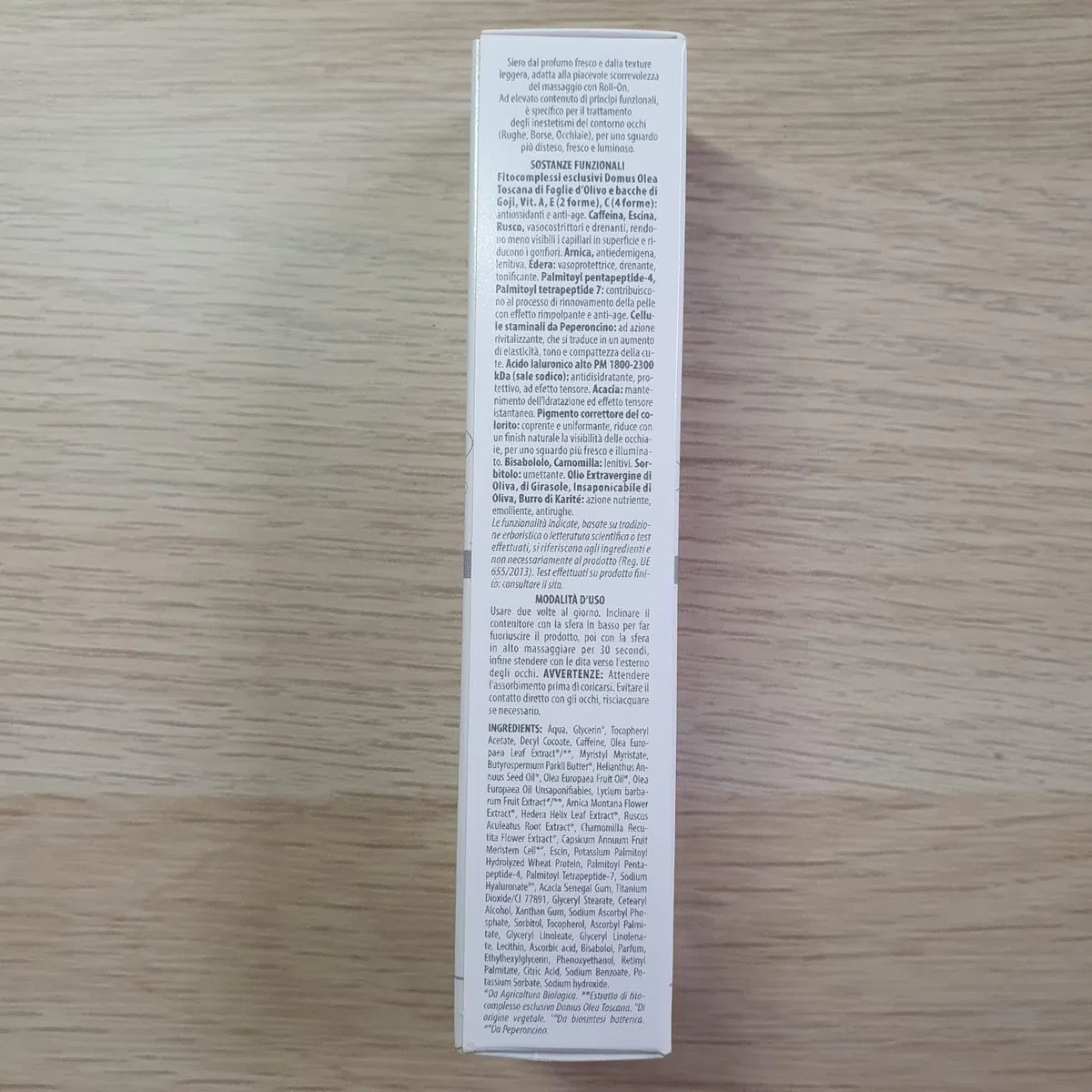 SIERO CONTORNO OCCHI RASSODA-LIFT – Anti-Rughe, Anti-Occhiaie - Defaticante e Illuminante – Con Caffeina 2%, Staminali P-Cell 1% e Peptidi – Roll on 15ml – ECO-BIO - Domus Olea Toscana
