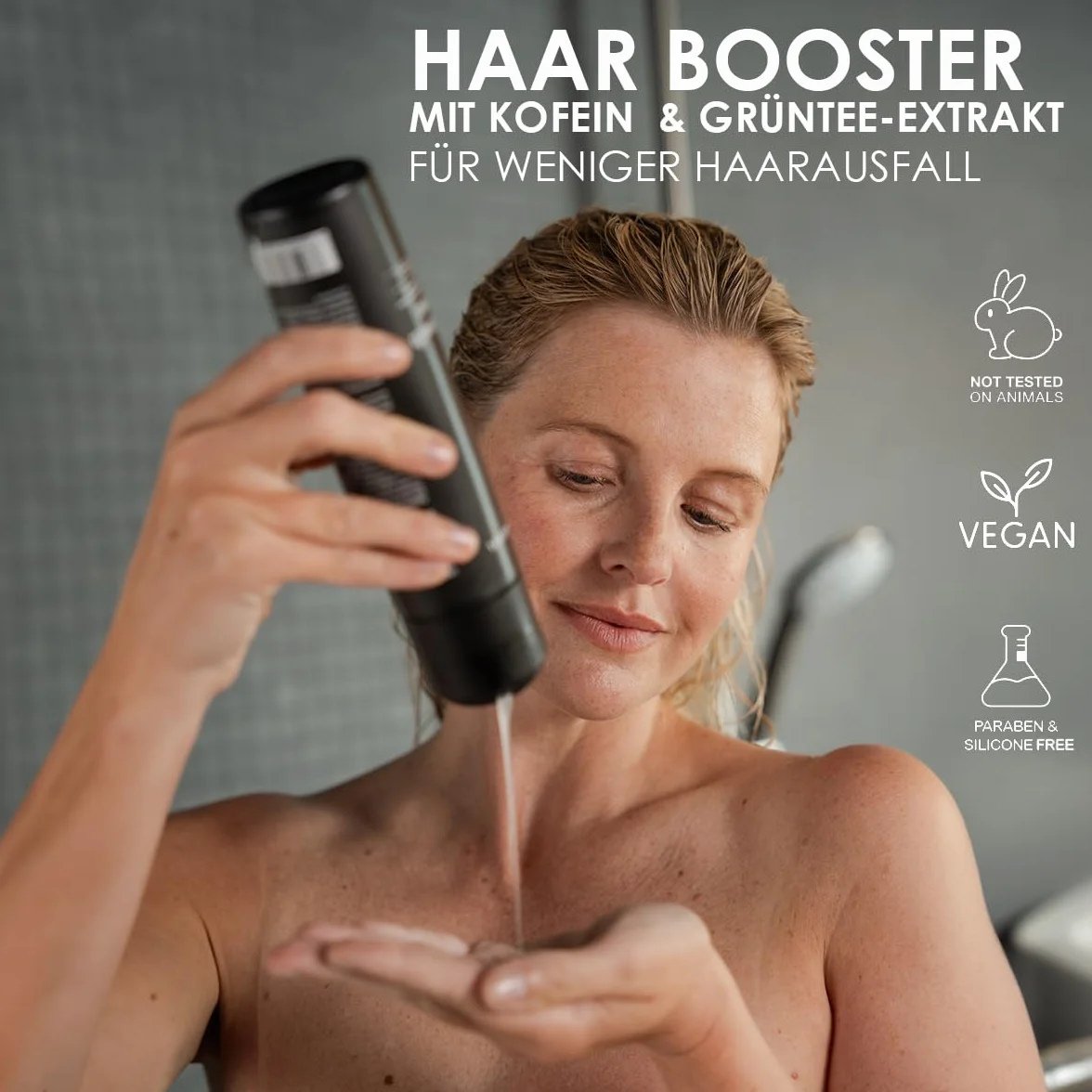 LEON MIGUEL Hair Growth Shampoo – con stimolante caffeina e estratto di tè verde, favorisce la crescita sana dei capelli, anti-perdita di capelli, senza parabeni e silicone, per tutti i tipi di