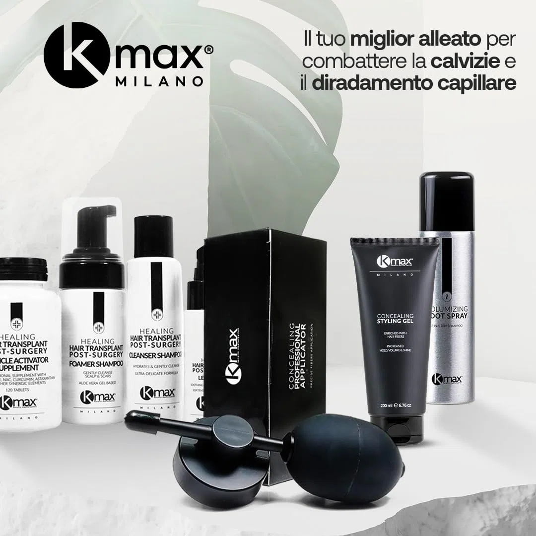 Kmax Professional applicator, Applicatore Professionale per Fibre di Cheratina con Erogatore, per un'applicazione ottimale.